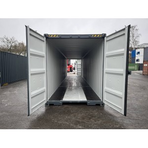 Conteneur maritime HC de 40 pieds à double porte avec système de rayonnage à pneus et éclairage