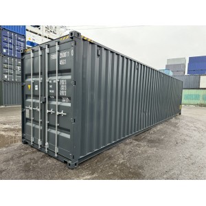 Conteneur maritime HC de 40 pieds à double porte avec système de rayonnage à pneus et éclairage