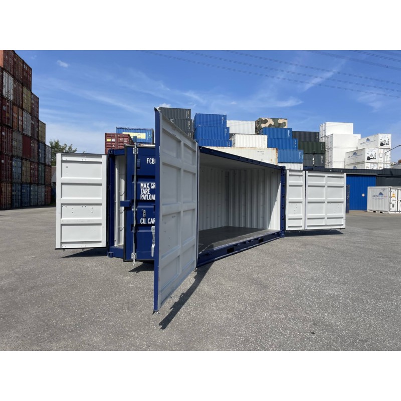 Conteneur de stockage unidirectionnel ouvert de 20 pieds RAL 5013