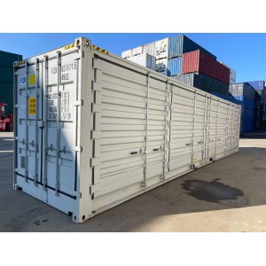 Nouveau cube haut de 40 pieds, côté ouvert, sens unique, RAL 7035
