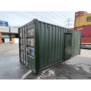 Conteneur de stockage de 20 pieds avec porte d'entrée latérale, lumière à sens unique