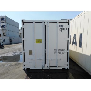 Conteneur réfrigéré de 20 pieds Carrier ML2i construit en 2001 peint en blanc