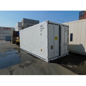 Conteneur réfrigéré de 20 pieds Carrier ML2i construit en 2001 peint en blanc