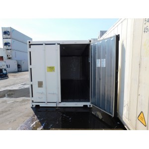 Conteneur réfrigéré de 20 pieds Carrier ML2i construit en 2001 peint en blanc